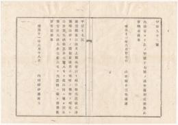 N18032210○内務省布達 明治11年○滋賀県近江国犬上郡五僧村(現多賀町)と岐阜県美濃国石津郡時山村(現大垣市)との国界確定 内務卿伊藤博文 山形県 ○和本古書古文書
