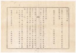 N18032604○大蔵省布達 明治11年○第四十四国立銀行設立 日本橋新泉町(新和泉町,現日本橋人形町) 明治15第三国立銀行へ合併 現みずほ銀行の前身 大蔵卿伊藤博文 山形県 ○和本古書古文書
