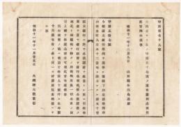 N18032631○大蔵省布達 明治11年○第五十一国立銀行設立 堺県南郡岸和田本町(現岸和田市) 後の阪南銀行,現三井住友銀行の前身の一 大蔵卿大隈重信 山形県 ○和本古書古文書