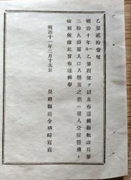 F19110509〇明治政府布告 県税科目 雇入口入営業の儀 明治１１年 長野県〇和本 古書 古文書