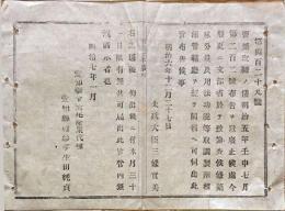 F19100711〇明治布告 売薬取締の儀 薬味分量及び用法効能取調製剤 太政大臣 三條実美  明治６年 愛知県〇和本古書古文書
