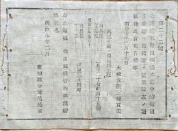 F19100802〇明治布告 北海道石狩国札幌本道中 島松駅を置く 里程表 太政大臣 三條実美  明治７年 愛知県〇和本古書古文書