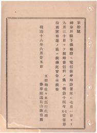 N18082408○工部省布達 明治16年○神奈川県箱根驛に電信仮分局設置 16年7月1日より9月30日まで開局 工部卿佐々木高行 長野県 ○和本古書古文書
