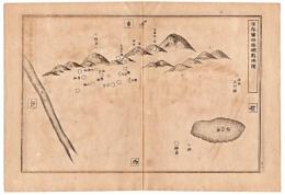 N24070115○銅版画 日本合戦図古戦場 河内国四條畷戦地の図 南北朝正平3年/貞和4 楠木正行・高師直 日本外史 明治初年 １枚〇和本古書古文書
