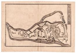 N24070129○銅版画 古戦場概図 真田氏居城信濃国岩尾城図 長野県佐久市 千曲川 湯川 大井行俊 城代真田幸隆 日本外史  明治初年 〇和本古書古文書