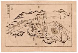N24070134〇銅版画 日本合戦図(古戦場概図) 賤ヶ岳の戦地図 賤ヶ岳の戦い 羽柴秀吉と柴田勝家の戦い 日本外史 明治初年 〇和本古書古文書
