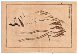 N24070139〇銅版画 古戦場概図 遠江味方原戦地図（三方ヶ原の戦い） 武田信玄対織田徳川連合軍 1573年 現浜松市 日本外史 明治初年 〇和本古書古文書