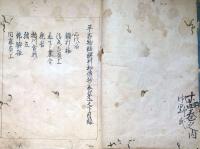 f24070601〇写本 平家物語評判秘傳抄 第１巻下 １冊 江戸期〇和本古書古文書