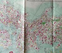 f23031803〇復刻 古地図 大日本全図 明治７年 経緯度 竹島 1800x800mm 所処湊港 舟船絵図集 昭和51年〇和本古書古文書