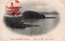 N24073001〇戦前絵葉書　○神奈川県　相州江の島　聖天島の秋月　○和本古書古文書