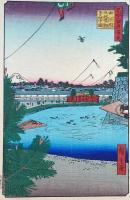 f24080003〇名所江戸百景 彩色木版画 浮世絵 歌川広重 山下町日比谷外さくら田  複刻昭和年代〇和本古書古文書