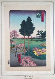 f24080015〇名所江戸百景 彩色木版画 浮世絵 歌川広重 日暮里諏訪の台  複刻昭和年代〇和本古書古文書
