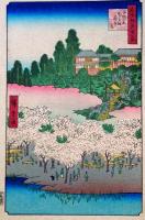 f24080016〇名所江戸百景 彩色木版画 浮世絵 歌川広重 千駄木團子坂花屋敷  複刻昭和年代〇和本古書古文書