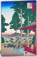f24080018〇名所江戸百景 彩色木版画 浮世絵 歌川広重 王子稲荷乃社  複刻昭和年代〇和本古書古文書