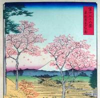 f240502010〇彩色木版画 広重 富士三十六景 東都目黒夕日か岡 東京都目黒区目黒 アダチ版画研究所 昭和５０年〇和本古書古文書