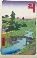 f24080022〇名所江戸百景 彩色木版画 浮世絵 歌川広重 廣尾ふる川  複刻昭和年代〇和本古書古文書