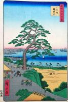 f24080026〇名所江戸百景 彩色木版画 浮世絵 歌川広重 八景坂鎧掛松  複刻昭和年代〇和本古書古文書