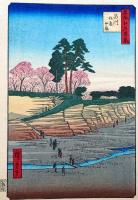 f24080028〇名所江戸百景 彩色木版画 浮世絵 歌川広重 品川御殿やま  複刻昭和年代〇和本古書古文書
