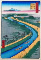 f24080033〇名所江戸百景 彩色木版画 浮世絵 歌川広重 四ツ木通用水引ふね  複刻昭和年代〇和本古書古文書