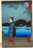 f24080034〇名所江戸百景 彩色木版画 浮世絵 歌川広重 真乳山山谷堀夜景  複刻昭和年代〇和本古書古文書