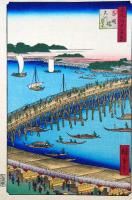 f24080054〇名所江戸百景 彩色木版画 浮世絵 歌川広重 両国橋大川ばた  複刻昭和年代〇和本古書古文書