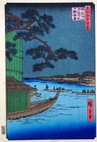 f24080055〇名所江戸百景 彩色木版画 浮世絵 歌川広重 浅草川首尾の松御厩河岸  複刻昭和年代〇和本古書古文書