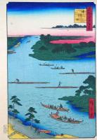 f24080061〇名所江戸百景 彩色木版画 浮世絵 歌川広重 中川口  複刻昭和年代〇和本古書古文書