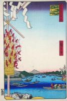 f24080069〇名所江戸百景 彩色木版画 浮世絵 歌川広重 浅草川大川端宮戸川  複刻昭和年代〇和本古書古文書