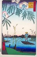 f24080070〇名所江戸百景 彩色木版画 浮世絵 歌川広重 綾瀬川鐘か渕  複刻昭和年代〇和本古書古文書