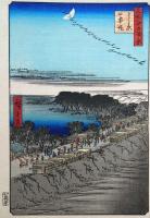 f24080101〇名所江戸百景 彩色木版画 浮世絵 歌川広重 よし原日本堤  複刻昭和年代〇和本古書古文書