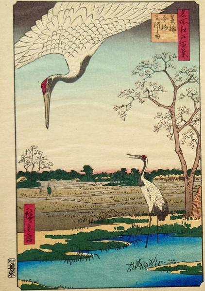 f24080103〇名所江戸百景 彩色木版画 浮世絵 歌川広重 蓑輪金杉