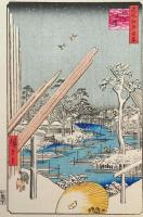 f24080107〇名所江戸百景 彩色木版画 浮世絵 歌川広重 御厩河岸  複刻昭和年代〇和本古書古文書