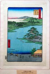 f24080111〇名所江戸百景 彩色木版画 浮世絵 歌川広重 千束の池 袈裟懸松  複刻昭和年代〇和本古書古文書