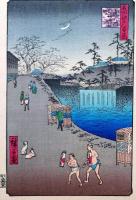 f24080114〇名所江戸百景 彩色木版画 浮世絵 歌川広重 虎の門外あふひ坂  複刻昭和年代〇和本古書古文書