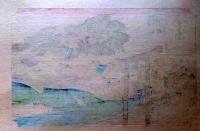 f24040407〇原寸手摺彩色木版画 東海道五十三次 藤沢宿 保永堂版 悠々洞版 広重 複刻昭和年代 状態摺共特上〇和本古書古文書