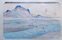 f24040410〇原寸手摺彩色木版画 東海道五十三次 小田原宿 保永堂版 悠々洞版 広重 複刻昭和年代 状態摺共特上〇和本古書古文書