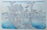f24040415〇原寸手摺彩色木版画 東海道五十三次 吉原宿 保永堂版 悠々洞版 広重 複刻昭和年代 状態摺共特上〇和本古書古文書