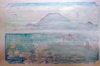 f24040420〇原寸手摺彩色木版画 東海道五十三次 府中宿 保永堂版 悠々洞版 広重 複刻昭和年代 状態摺共特上〇和本古書古文書