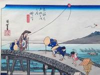 f24040427〇原寸手摺彩色木版画 東海道五十三次 掛川宿 保永堂版 悠々洞版 広重 複刻昭和年代 状態摺共特上〇和本古書古文書