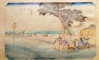 f24040428〇原寸手摺彩色木版画 東海道五十三次 袋井宿 保永堂版 悠々洞版 広重 複刻昭和年代 状態摺共特上〇和本古書古文書