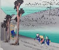 f24040434〇原寸手摺彩色木版画 東海道五十三次 二川宿 保永堂版 悠々洞版 広重 複刻昭和年代 状態摺共特上〇和本古書古文書