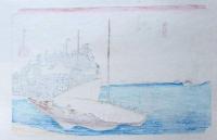 f24040443〇原寸手摺彩色木版画 東海道五十三次 桑名宿 保永堂版 悠々洞版 広重 複刻昭和年代 状態摺共特上〇和本古書古文書