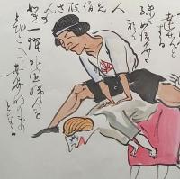 f20072606〇肉筆漫画 色彩手書き 開国六十年史図絵 No.44 スポーツ隆盛 森島直造 昭和２年 中央美術協会〇和本古書古文書