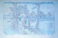 f24040115〇古法純手摺彩色木版画 東海道五十三次 吉原宿 保永堂版 広重 複刻昭和年代 状態摺共良〇和本古書古文書