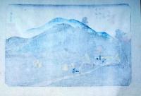 f24040145〇古法純手摺彩色木版画 東海道五十三次 石薬師宿 保永堂版 広重 複刻昭和年代 状態摺共良〇和本古書古文書