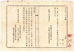 N24091677〇明治布告布達 青森函館間海底電信線 昨年4月より不通の処 修理竣功全通に付 電報通信取扱 ○明治１０年 工部省 山形県 ○和本古書古文書
