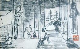 f24092113〇戦前絵葉書 自筆画 甲斐駒ヶ岳 画家 白井博 日本南画院会員 白井恕庵 昭和年代〇和本古書古文書