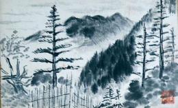 f24092119〇戦前絵葉書 自筆画 甲斐駒ヶ岳 画家 白井博 日本南画院会員 白井恕庵 昭和年代〇和本古書古文書
