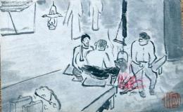 f24092120〇戦前絵葉書 自筆画 甲斐駒ヶ岳 画家 白井博 日本南画院会員 白井恕庵 昭和年代〇和本古書古文書