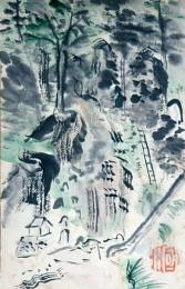 f24092124〇戦前絵葉書 自筆画 甲斐駒ヶ岳 画家 白井博 日本南画院会員 白井恕庵 昭和年代〇和本古書古文書